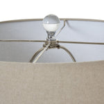 Grey Shadows Table Lamp With Linen Shade - Rogey