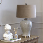 Hadley Ceramic Table Lamp With Natural Shade - Rogey