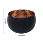 Hammered Bowl Black/Copper 30Cm - Rogey