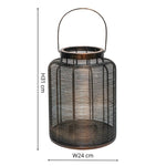 Hampton Copper Woven Metal Lantern H31cm W24cm - Rogey