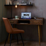 Havana Gold 2 Drawer Desk - Rogey