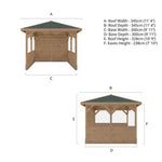 Hawton 3m x 3m Gazebo With Panels - Rogey