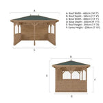 Hawton 3m x 4m Gazebo With Panels - Rogey