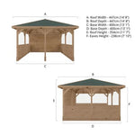 Hawton 4m x 4m Gazebo With Panels - Rogey