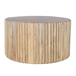 Hudson Carved Mango Wood Round Coffee Table - Rogey