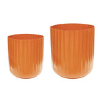 Hudson Orange Corrugated Planters Set of Two H37cm D37cm - Rogey