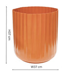 Hudson Orange Corrugated Planters Set of Two H37cm D37cm - Rogey