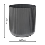 Hudson Slate Corrugated Planters Set of Two H37cm D37cm - Rogey