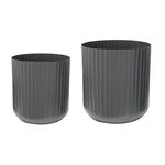 Hudson Slate Corrugated Planters Set of Two H37cm D37cm - Rogey