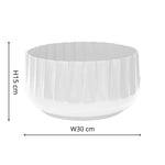 Hudson White Corrugated Bowl Planter H15cm D30cm - Rogey