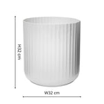 Hudson White Corrugated Planters Set of Two H37cm D37cm - Rogey