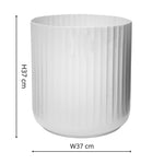 Hudson White Corrugated Planters Set of Two H37cm D37cm - Rogey