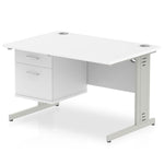 Impulse 1200mm Cable Managed Straight Desk With Fixed Pedestal - Rogey