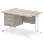 Impulse 1200mm Cable Managed Straight Desk With Fixed Pedestal - Rogey