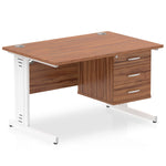 Impulse 1200mm Cable Managed Straight Desk With Fixed Pedestal - Rogey