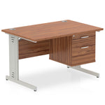 Impulse 1200mm Cable Managed Straight Desk With Fixed Pedestal - Rogey