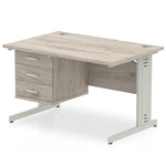 Impulse 1200mm Cable Managed Straight Desk With Fixed Pedestal - Rogey