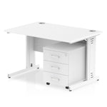 Impulse 1200mm Cable Managed Straight Desk With Mobile Pedestal - Rogey