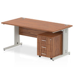 Impulse 1200mm Cable Managed Straight Desk With Mobile Pedestal - Rogey