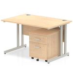 Impulse 1200mm Cantilever Straight Desk With Mobile Pedestal - Rogey