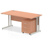 Impulse 1400mm Cantilever Straight Desk With Mobile Pedestal - Rogey