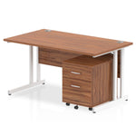 Impulse 1400mm Cantilever Straight Desk With Mobile Pedestal - Rogey