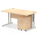 Impulse 1400mm Cantilever Straight Desk With Mobile Pedestal - Rogey