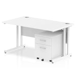 Impulse 1400mm Cantilever Straight Desk With Mobile Pedestal - Rogey