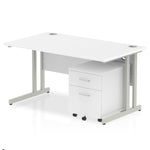 Impulse 1400mm Cantilever Straight Desk With Mobile Pedestal - Rogey