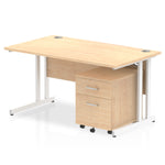 Impulse 1400mm Cantilever Straight Desk With Mobile Pedestal - Rogey