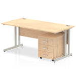 Impulse 1400mm Cantilever Straight Desk With Mobile Pedestal - Rogey