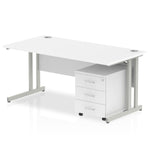 Impulse 1400mm Cantilever Straight Desk With Mobile Pedestal - Rogey