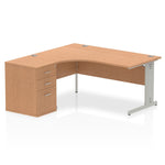 Impulse 1600mm Cable Managed Left Crescent Desk Workstation - Rogey