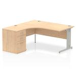 Impulse 1600mm Cable Managed Left Crescent Desk Workstation - Rogey