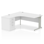 Impulse 1600mm Cable Managed Left Crescent Desk Workstation - Rogey