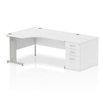 Impulse 1600mm Cable Managed Left Crescent Desk Workstation - Rogey