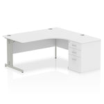 Impulse 1600mm Cable Managed Right Crescent Desk Workstation - Rogey