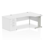 Impulse 1600mm Cable Managed Right Crescent Desk Workstation - Rogey