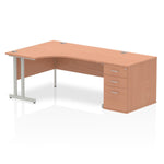 Impulse 1600mm Cantilever Left Crescent Desk Workstation - Rogey