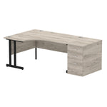 Impulse 1600mm Cantilever Left Crescent Desk Workstation - Rogey