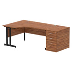 Impulse 1600mm Cantilever Left Crescent Desk Workstation - Rogey