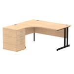 Impulse 1600mm Cantilever Left Crescent Desk Workstation - Rogey