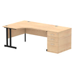 Impulse 1600mm Cantilever Left Crescent Desk Workstation - Rogey