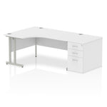 Impulse 1600mm Cantilever Left Crescent Desk Workstation - Rogey