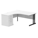 Impulse 1600mm Cantilever Left Crescent Desk Workstation - Rogey