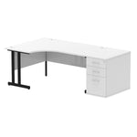 Impulse 1600mm Cantilever Left Crescent Desk Workstation - Rogey