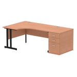 Impulse 1600mm Cantilever Left Crescent Desk Workstation - Rogey