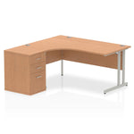 Impulse 1600mm Cantilever Left Crescent Desk Workstation - Rogey