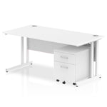 Impulse 1600mm Cantilever Straight Desk With Mobile Pedestal - Rogey