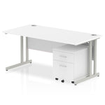 Impulse 1600mm Cantilever Straight Desk With Mobile Pedestal - Rogey